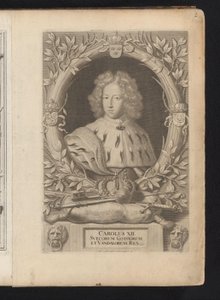 Portrét Karla XII. van Zweden Karel XII., král švédských Gótů a vandalů (titul na předmětu) Švédsko starověké a moderní (název série) od Samuel Blesendorf