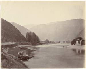 Rivierzicht nabij Baramulla, Indie Baramulla, pohled dolů po řece (původní název)
