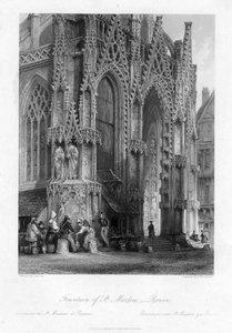 Fontána St Maclou, Rouen, Francie, 19. století.