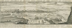 Burton-upon-Trent Bridge and Town: rytina, nd [1696-1779] (tisk)
