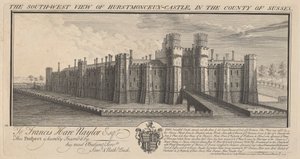 Jihozápadní pohled na hrad Herstmonceux v hrabství Sussex