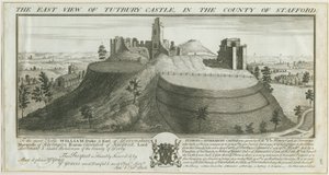 Tutbury Castle - East View: rytina