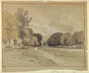 Kresba, Main Street, East Hampton, Long Island, 11. srpna 1880 od Samuel Colman