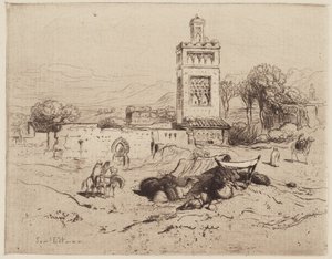 Ruiny mešity, Tlemcen, Alžírsko od Samuel Colman