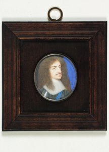 Karel II (akvarel na pergamenu) od Samuel Cooper