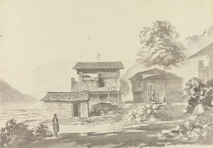 Ve vesnici poblíž Tassisudonu [Tashicho Dzong] od Samuel Davis