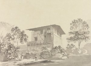 Ve vesnici poblíž Tassisudonu [Tashicho Dzong] od Samuel Davis
