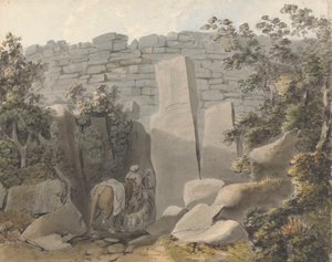 Domorodec a Jezdec by a Ruin od Samuel Davis