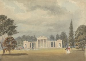 Farní kostel, přední a částečný pohled zprava, Ayot St. Lawrence, Hertfordshire od Samuel Davis