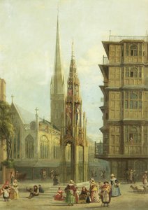 Bristol High Cross (olej na plátně) od Samuel Griffiths Tovey