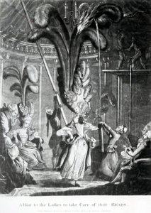 A Hint to the Ladies to care of their Heads, vydal Sayer und Bennett (1774-1786), 1776 (mezzotinta)