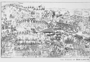 Obléhání Boulogne králem Jindřichem VIII. (1491-1547) v roce 1544, vyryl James Basire, 1788 (viz také 106603)