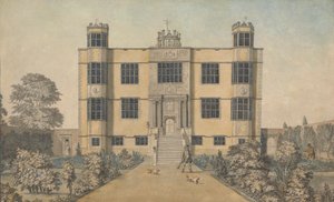 Barlborough Hall, poblíž Chesterfield, Derbyshire: hlavní přední část haly