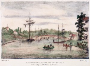 Stourport-on-Severn, Worcestershire, zpod mostu, c1795. od Samuel Ireland