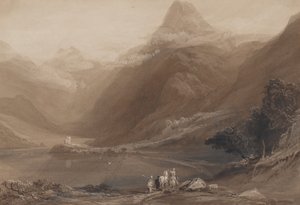 Jezero Llanberis, Severní Wales, 1820-30. od Samuel Jackson