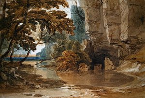 Orlando at the Grotto (akvarel na papíře) od Samuel Jackson