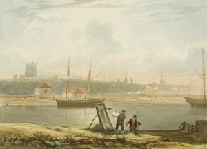 Pohled přes plovoucí přístav s katedrálou a městskými kostely, c. 1825 od Samuel Jackson