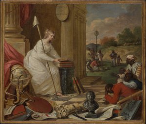 Study For Liberty Display the Arts and Sciences, or The Genius of America Encouraging the Emancipation of the Blacks, c.1791-92 (olej na plátně) od Samuel Jennings