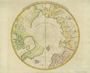 Mapa zemí Třicet stupňů kolem severního pólu, od „Atlasu po Cromwell