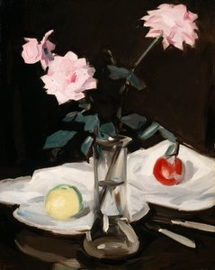 Zátiší, růžové růže (olej na plátně) od Samuel John Peploe