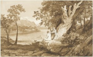 Ilustrace do Comus, 1811 (pero a inkoust a mytí na papíře)