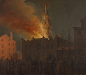 Požár zednářského sálu na Chestnut Street ve Filadelfii, Pensylvánie od Samuel Jones