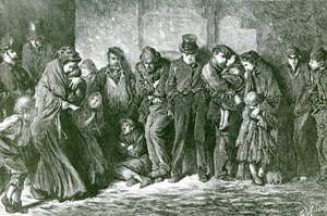 Bezdomovci a hladoví, 1869 od Samuel Luke Fildes