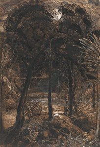 Měsíčně osvětlená scéna s klikatou řekou od Samuel Palmer