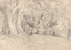 Starověké stromy, Lullingstone Park od Samuel Palmer