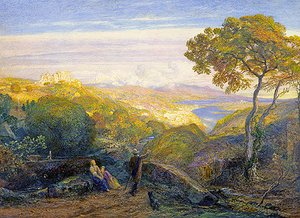 Krajina (olej na plátně) od Samuel Palmer