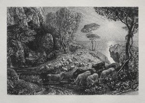 Moeris a Galatea od Samuel Palmer