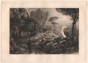 Moeris a Galatea od Samuel Palmer