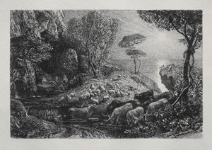 Moeris a Galatea, 1883. od Samuel Palmer