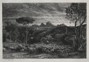 Opening the Fold, 1880. od Samuel Palmer