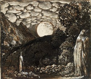 Pastýři za úplňku, c1829-1830 od Samuel Palmer