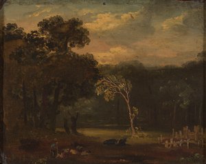 Skica z přírody v parku Sion od Samuel Palmer