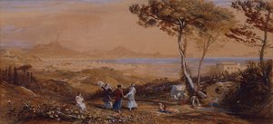 Neapolský záliv (akvarel na papíře) od Samuel Palmer