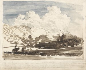 Jasný mrak (w/c na papíře) od Samuel Palmer