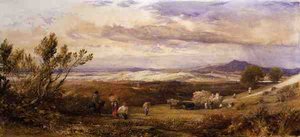 Kukuřičné pole, zamračené ráno (akvarel) od Samuel Palmer