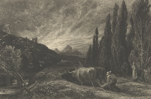 Raný oráč neboli The Morning Spread Upon the Mountains, před rokem 1861. od Samuel Palmer