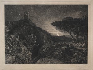 Osamělá věž od Samuel Palmer