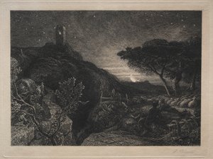 Osamělá věž. od Samuel Palmer