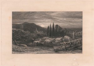 Vycházející měsíc od Samuel Palmer
