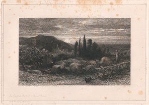 Vycházející měsíc od Samuel Palmer