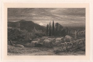 Vycházející měsíc od Samuel Palmer