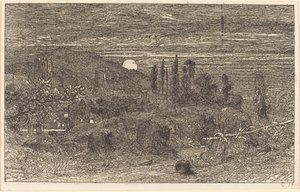 Vycházející měsíc, aneb anglický pastorál od Samuel Palmer