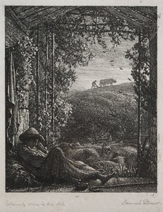 Spící pastýř od Samuel Palmer