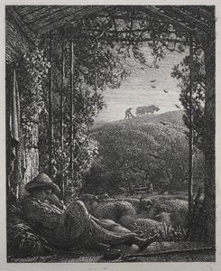 Spící pastýř od Samuel Palmer
