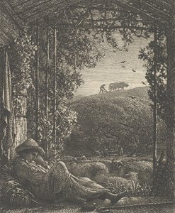 Spící pastýř, časné ráno, 1857. od Samuel Palmer