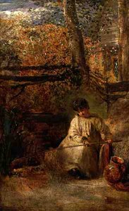 Mladý rybář (olej na palubě) od Samuel Palmer